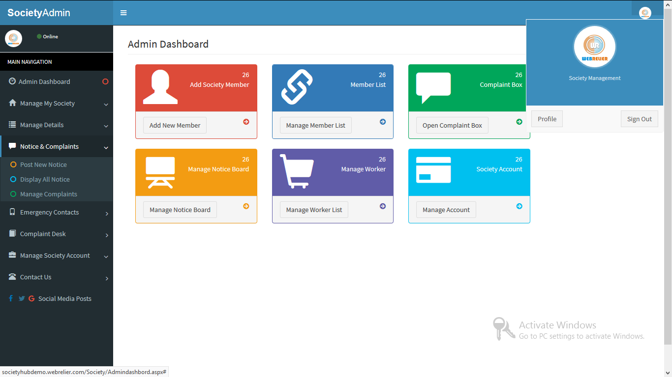 Society management Software